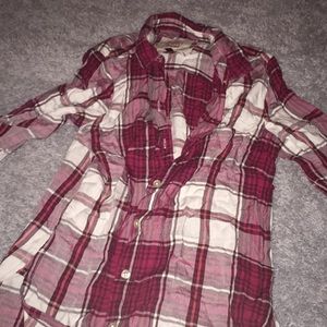 Red/pink and  white flannel
